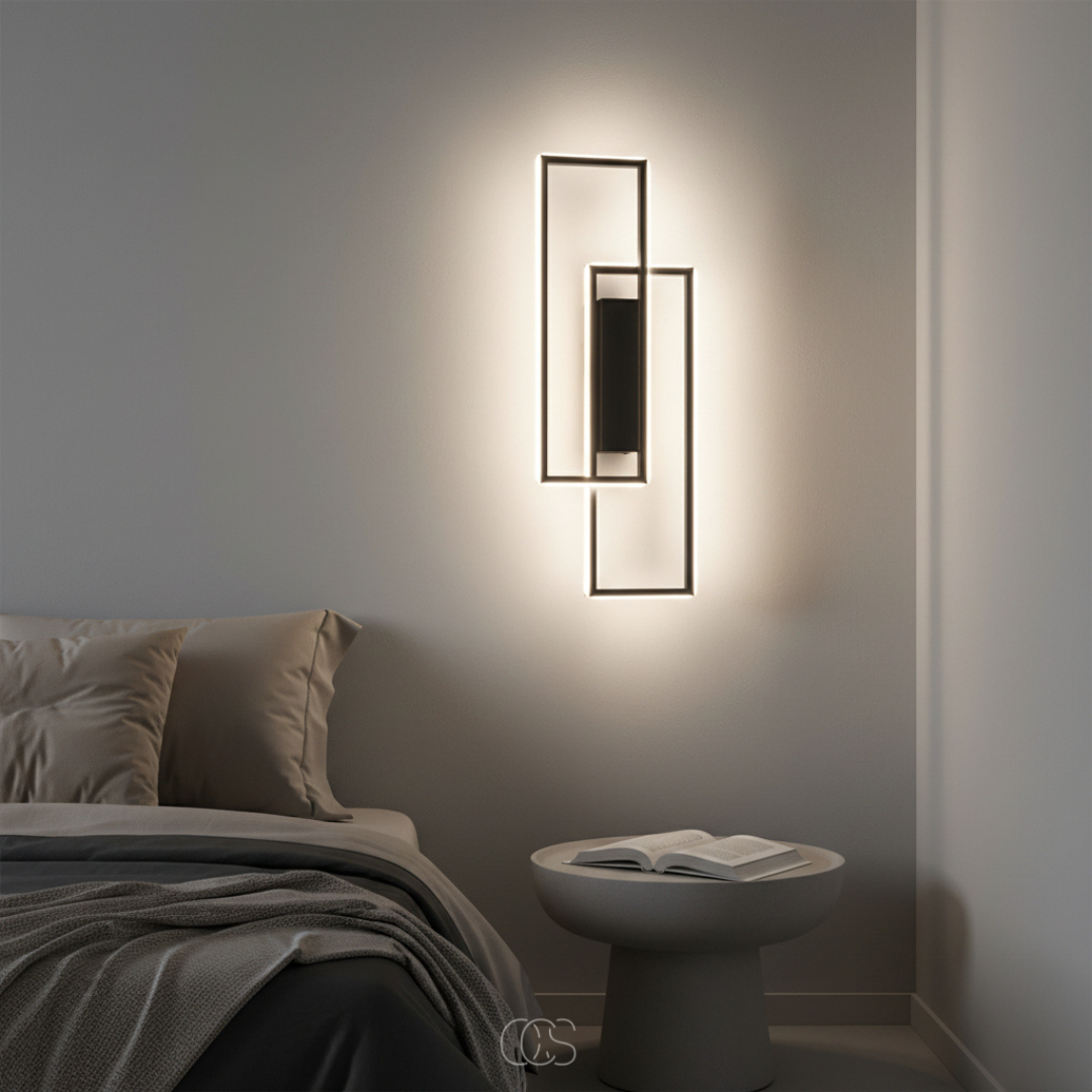 Geometrische LED Wandlamp met Instelbare Lichtkleur – Moderne Sfeerverlichting voor Gang, Slaapkamer en Hal | Sansoti