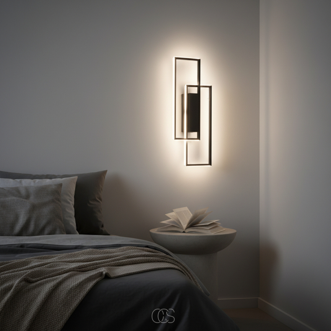 Geometrische LED Wandlamp met Instelbare Lichtkleur – Moderne Sfeerverlichting voor Gang, Slaapkamer en Hal | Sansoti