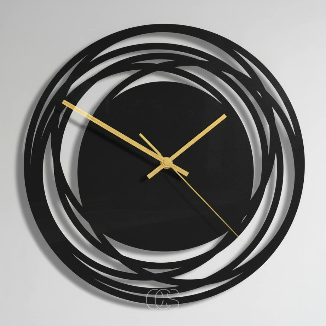 Stille Wandklok 30cm Zwart Quartz Uurwerk Modern Minimalistisch Interieur Woonkamer Slaapkamer Kantoor | Sansoti