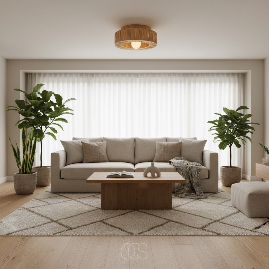 Plafondlamp Rotan Natuurlijk 45cm Hangende Lamp Scandinavisch Warm Licht Woonkamer Slaapkamer Hal Eetkamer | Sansoti