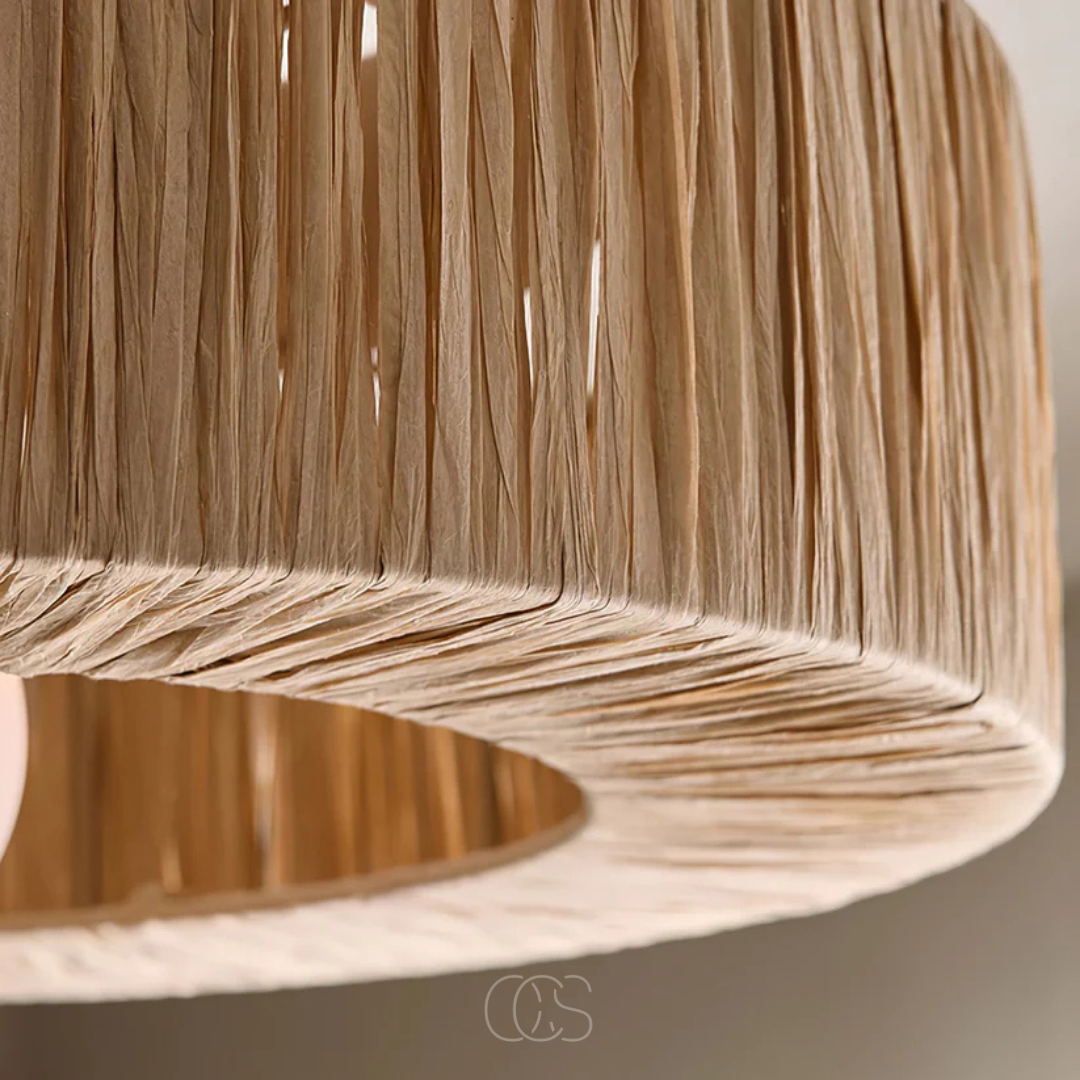 Plafondlamp Rotan Natuurlijk 45cm Hangende Lamp Scandinavisch Warm Licht Woonkamer Slaapkamer Hal Eetkamer | Sansoti