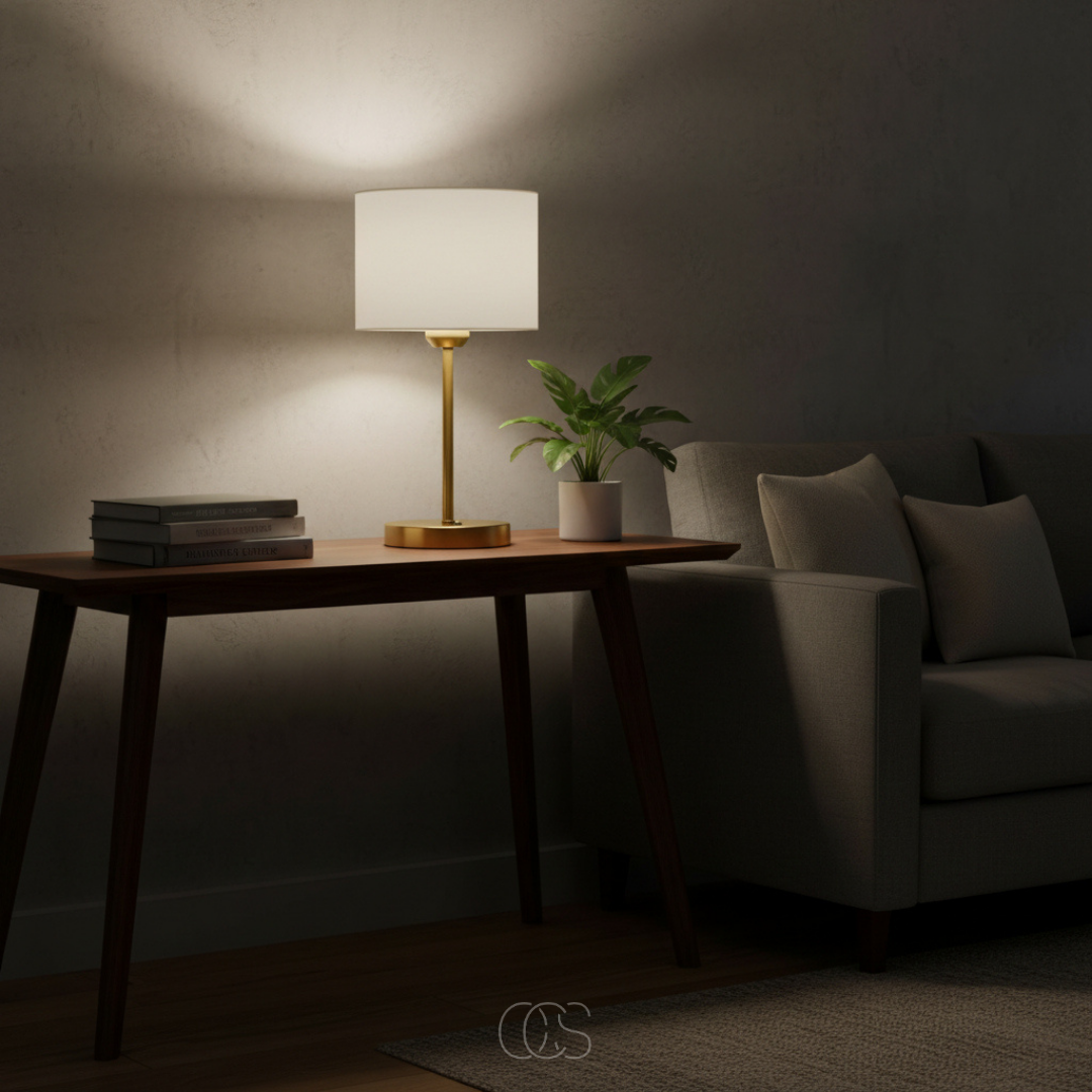 Tafelverlichting Metaal Textiel Gouden Afwerking Sfeerlamp Modern Interieur Woonkamer Slaapkamer Nachtkastje | Sansoti