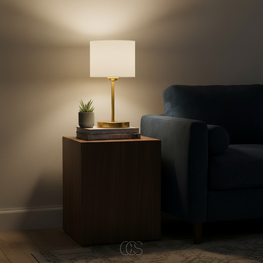 Tafelverlichting Metaal Textiel Gouden Afwerking Sfeerlamp Modern Interieur Woonkamer Slaapkamer Nachtkastje | Sansoti