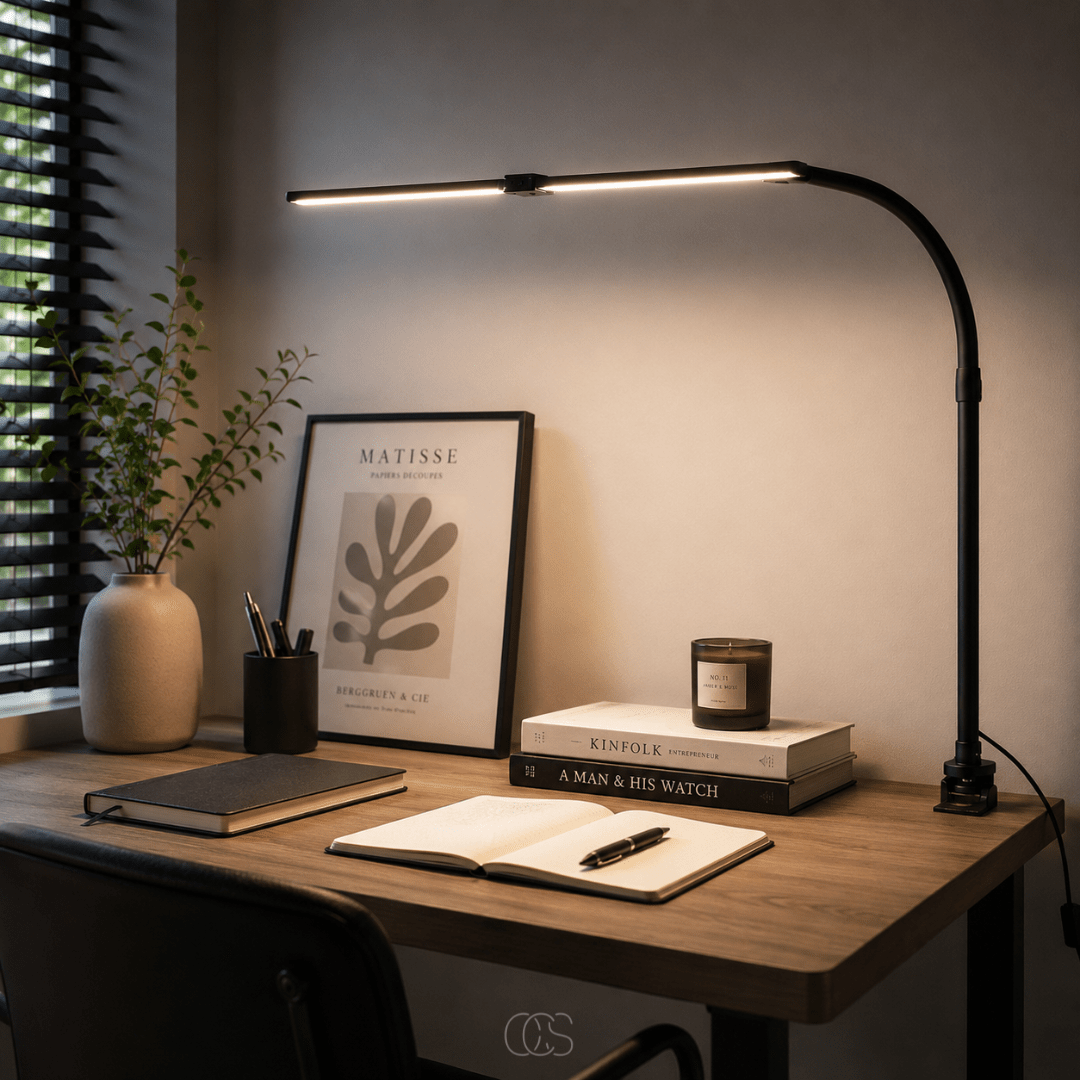 Dimmable Desk Lamp 24W with Flexible Gooseneck and 3 Color Temperatures for Working, Reading, and Studying | Sansoti