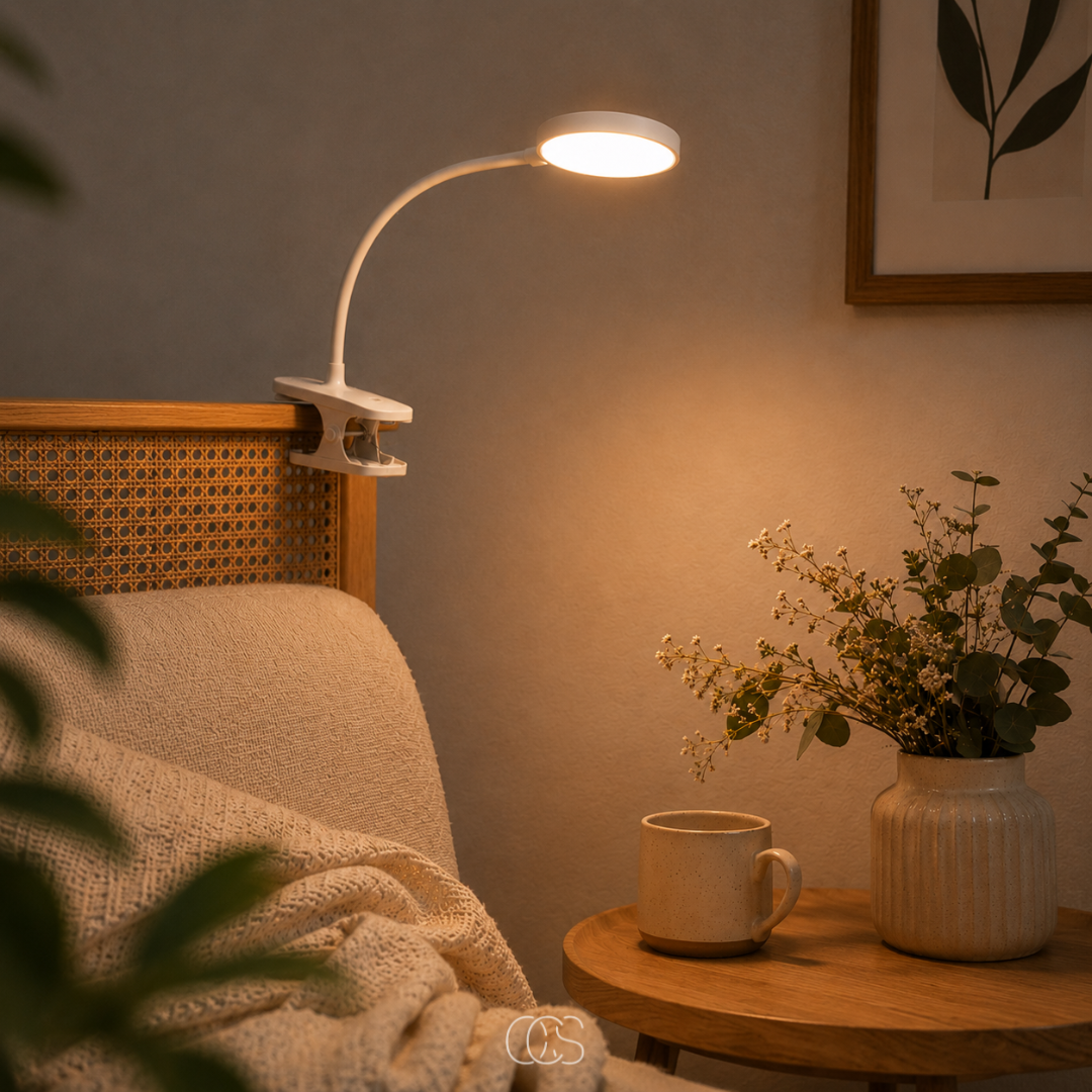 Oplaadbare LED Klemlamp met Flexibele Arm - Draadloos Leeslicht voor Bed Bureau Nachtkastje Slaapkamer | Sansoti