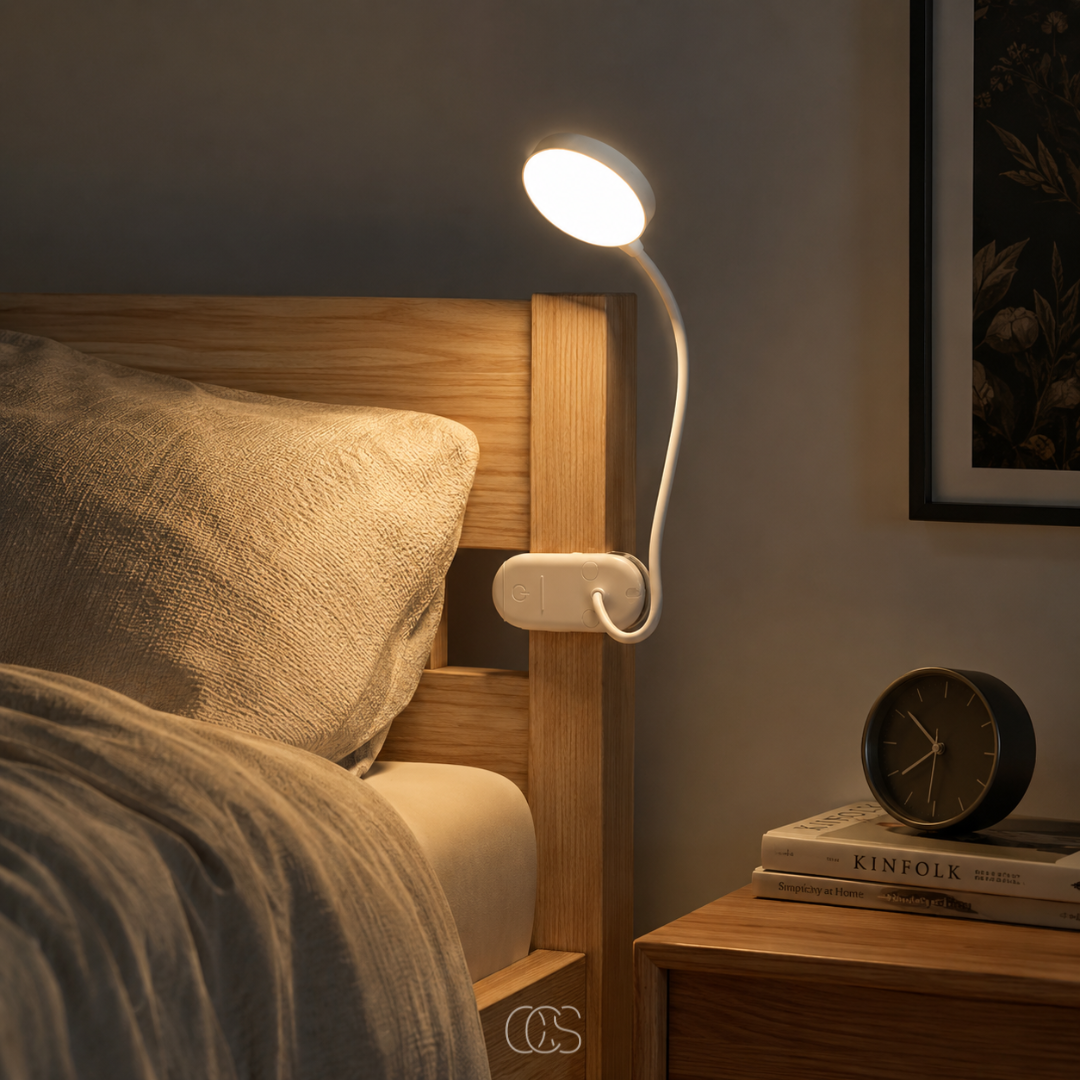 Oplaadbare LED Klemlamp met Flexibele Arm - Draadloos Leeslicht voor Bed Bureau Nachtkastje Slaapkamer | Sansoti