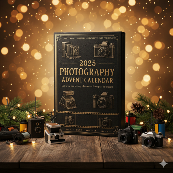 Adventskalender mit 24 Fotografie-Miniaturen, Kameras, Sammlerset im Vintage- und modernen Stil, Geschenk und Wohnzimmerdekoration | Sansoti
