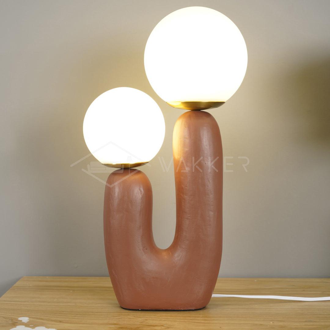 Tafellamp met Harsbehuizing en G9-Fitting – Keramische Oo-Collectielamp in Wit, Roze, Groen of Terra Cotta | Sansoti