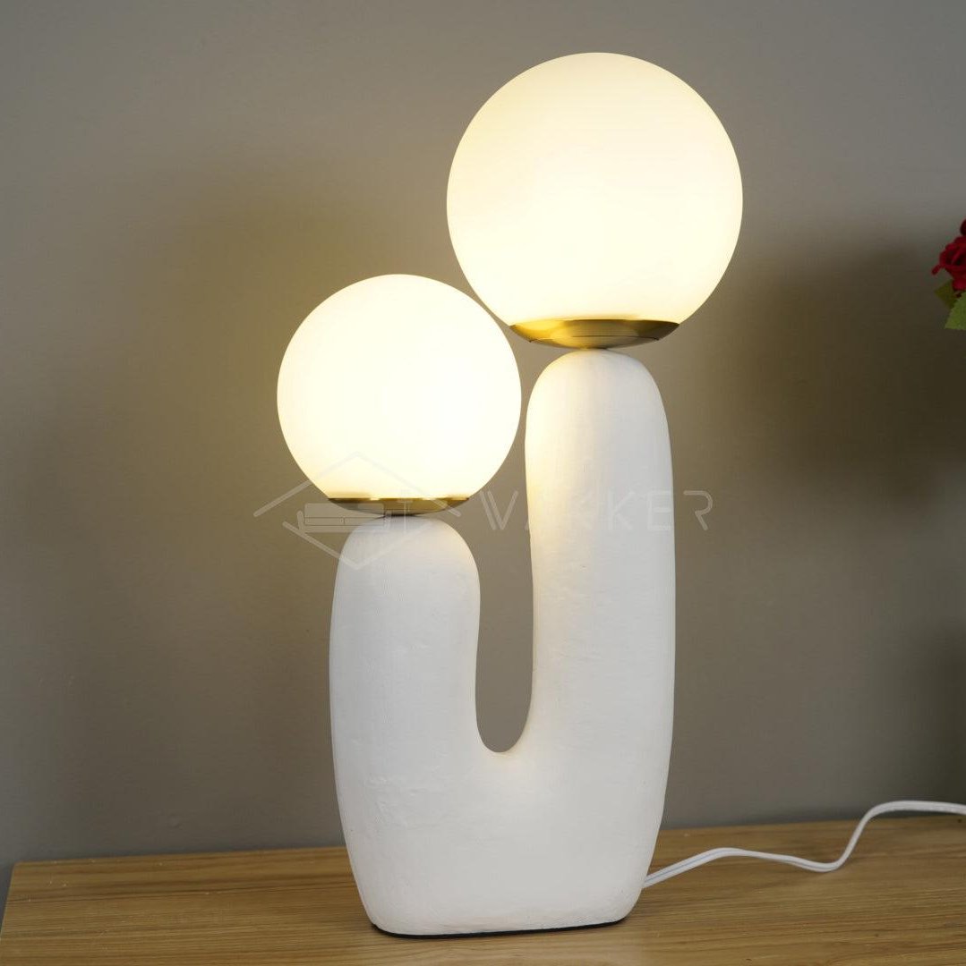 Tafellamp met Harsbehuizing en G9-Fitting – Keramische Oo-Collectielamp in Wit, Roze, Groen of Terra Cotta | Sansoti