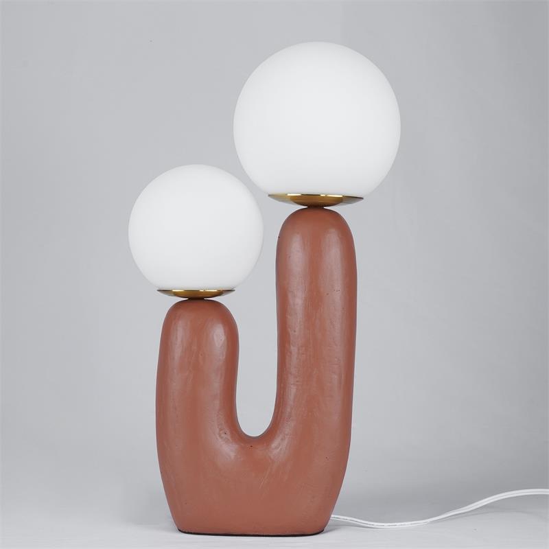 Tafellamp met Harsbehuizing en G9-Fitting – Keramische Oo-Collectielamp in Wit, Roze, Groen of Terra Cotta | Sansoti