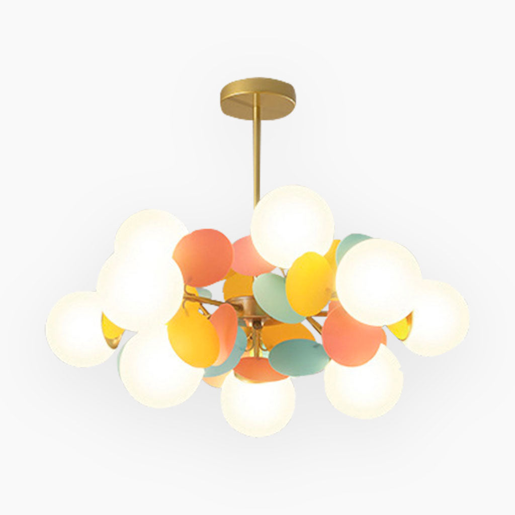 Moderner Kronleuchter mit opalweißen Glaszweigen LED Dimmbar Wohnzimmer Esszimmer Stimmungsbeleuchtung Künstlerisches Design | Sansoti