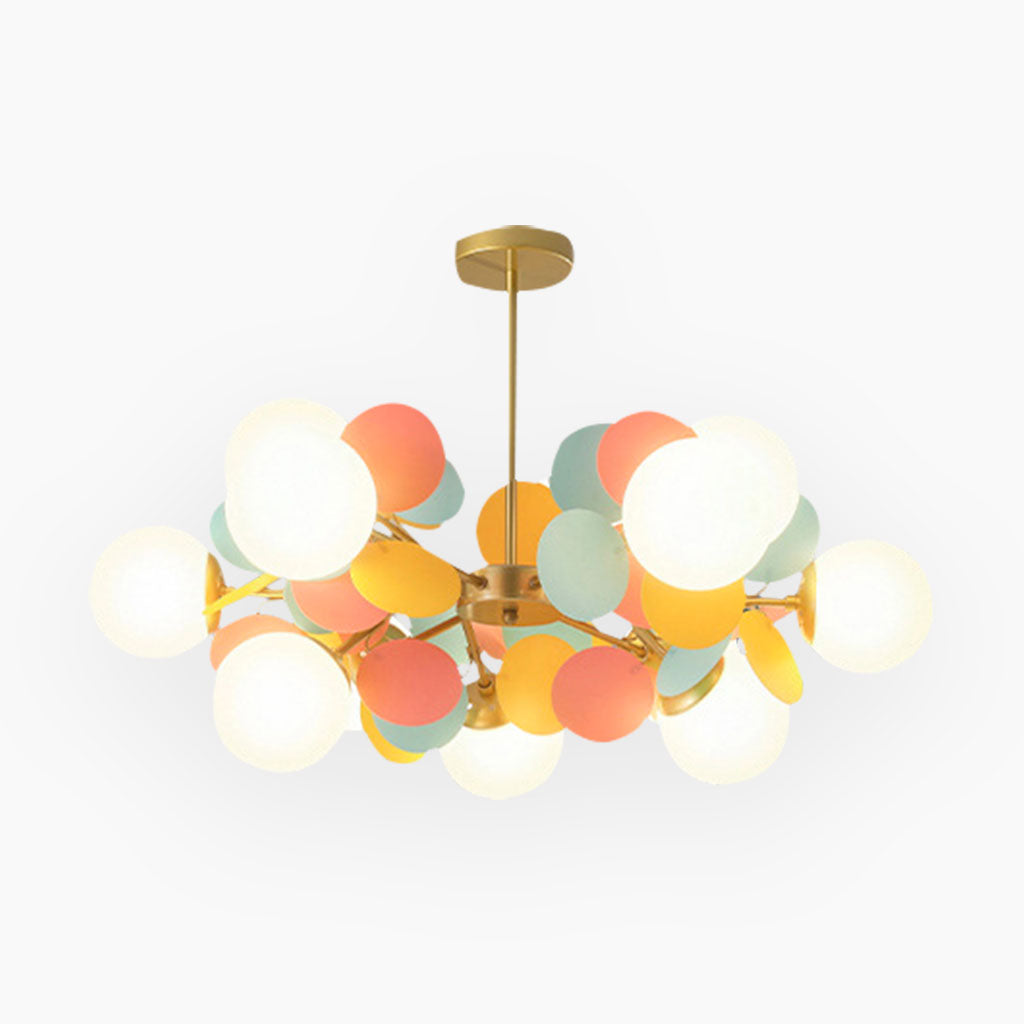Moderner Kronleuchter mit opalweißen Glaszweigen LED Dimmbar Wohnzimmer Esszimmer Stimmungsbeleuchtung Künstlerisches Design | Sansoti