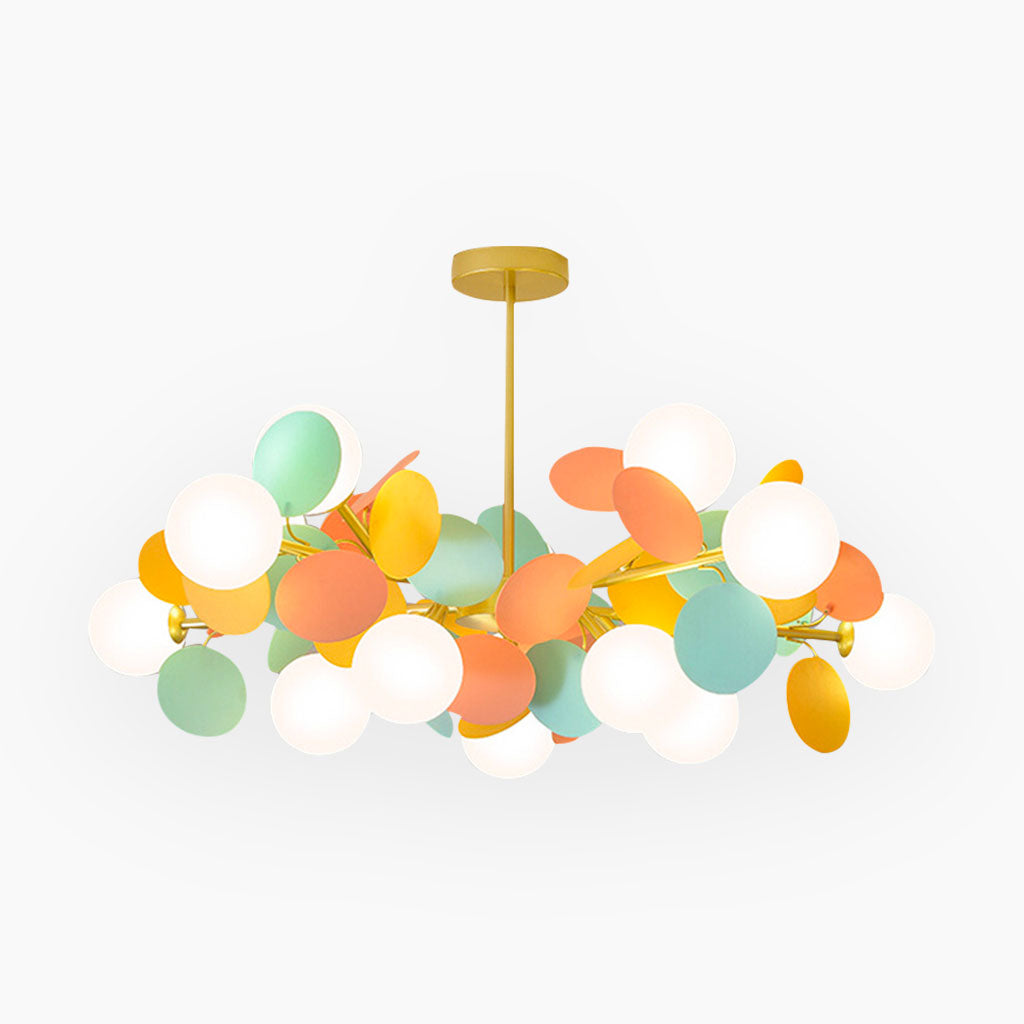 Moderner Kronleuchter mit opalweißen Glaszweigen LED Dimmbar Wohnzimmer Esszimmer Stimmungsbeleuchtung Künstlerisches Design | Sansoti