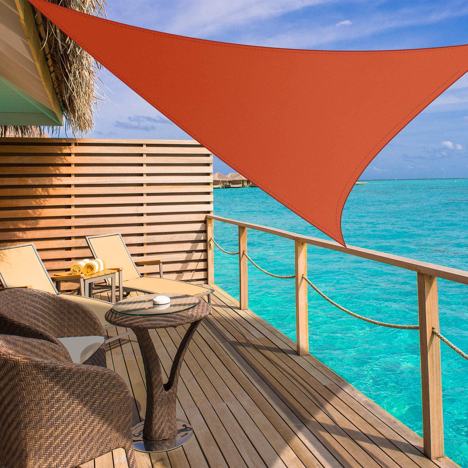 Triangular Waterproof Shade Cloth for Terrace and Garden – UV Protection and Privacy – Versatile Sun Sail | Sansoti