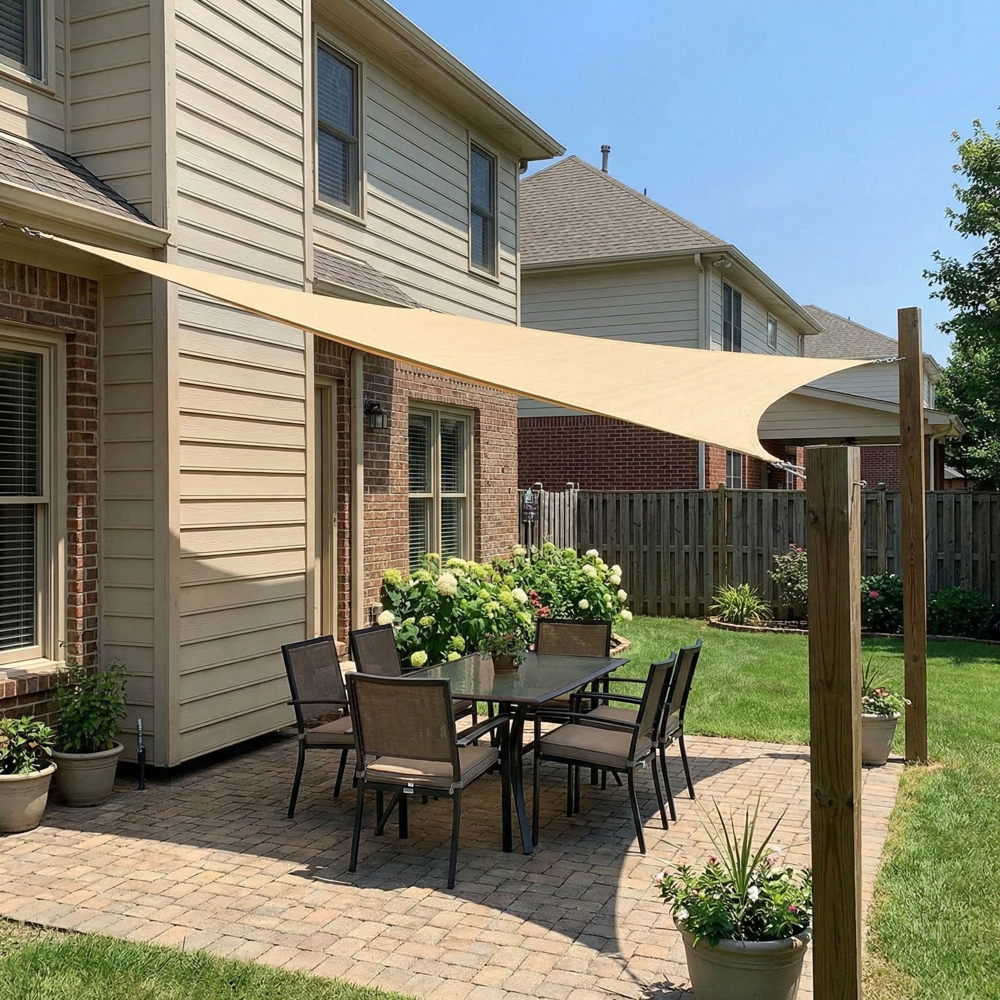 Triangular Waterproof Shade Cloth for Terrace and Garden – UV Protection and Privacy – Versatile Sun Sail | Sansoti