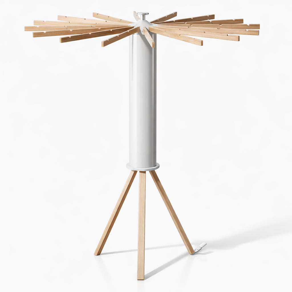Étendoir à linge pliable en acier blanc, séchoir à linge rabattable pour intérieur et extérieur, support à linge compact en métal | Sansoti