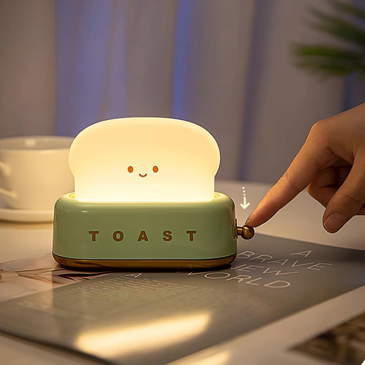 Wiederaufladbare dimmbare LED-Tischlampe mit USB-Ladegerät, stimmungsvolles Nachtlicht für Schreibtisch und Schlafzimmer, modernes Design | Sansoti