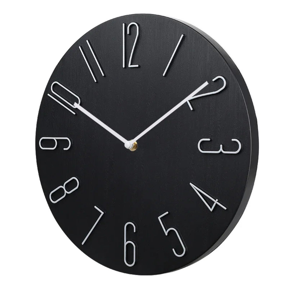 Ronde Wandklok Plastic 20cm Stil Uurwerk Woonkamer Kantoor Minimalistisch Design Geruisloze Klok Slaapkamer | Sansoti