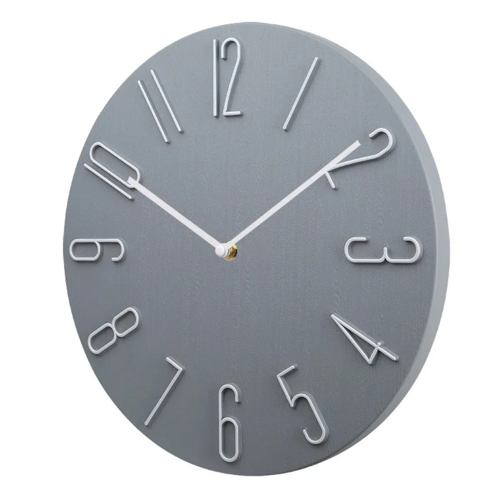 Ronde Wandklok Plastic 20cm Stil Uurwerk Woonkamer Kantoor Minimalistisch Design Geruisloze Klok Slaapkamer | Sansoti