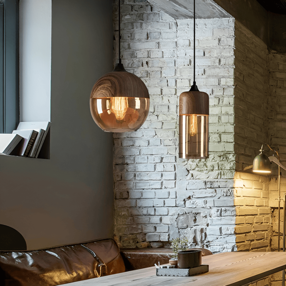 Hängeleuchte Retro Glas Skandinavisch Metall Amber Höhenverstellbar E27 | Restfield