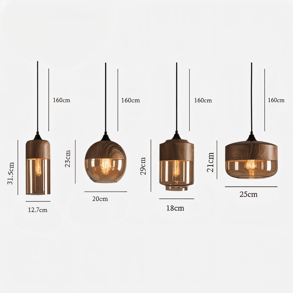 Hängeleuchte Retro Glas Skandinavisch Metall Amber Höhenverstellbar E27 | Restfield