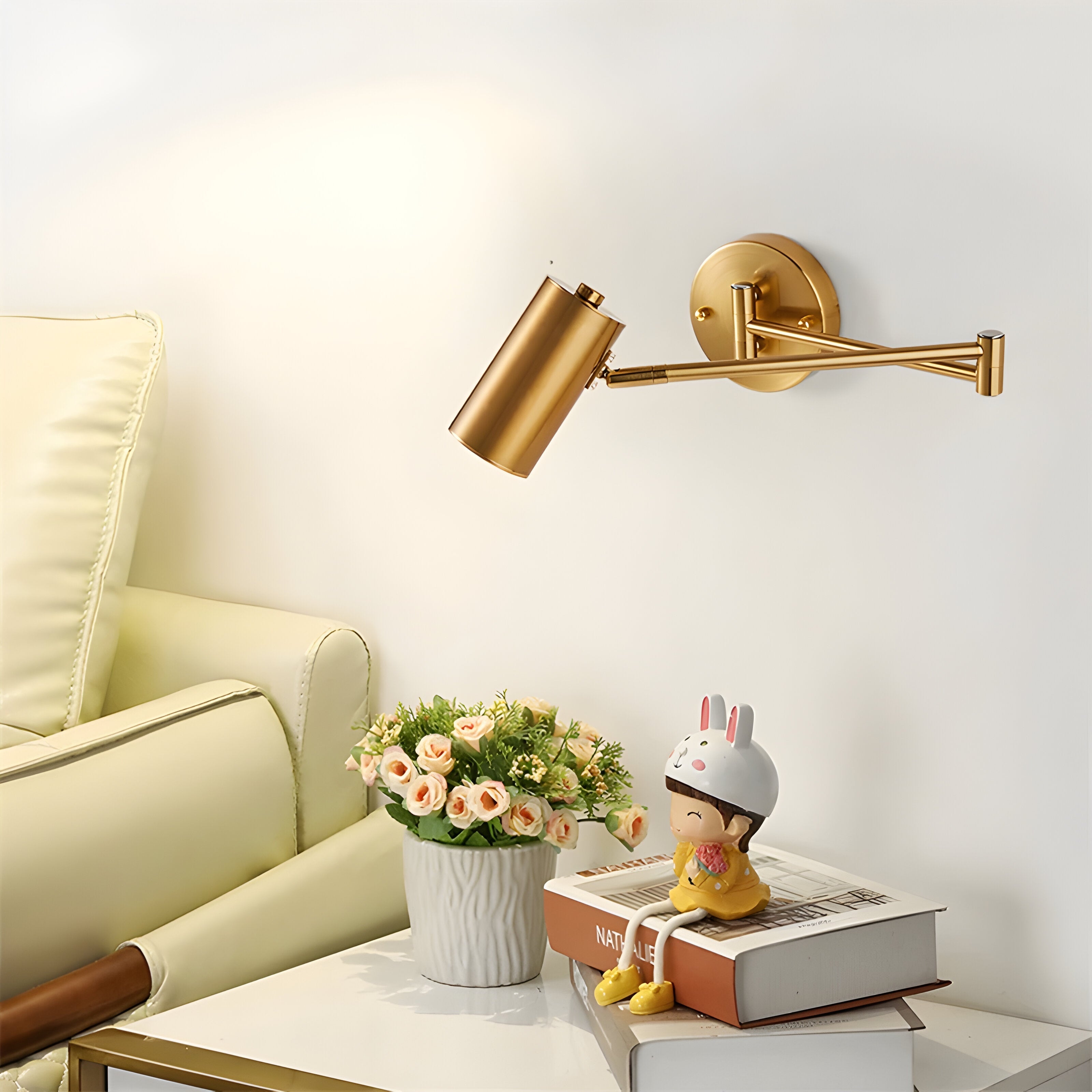 Applique Murale Bras Réglable LED Métal Or Noir Lampe de Lecture Chambre Pivotante Flexible Lampe de Chevet Salon | Restfield