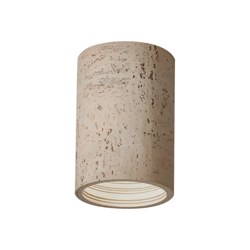 Cilindrische plafondlamp van travertijn – LED verlichting voor moderne interieurs | Sansoti