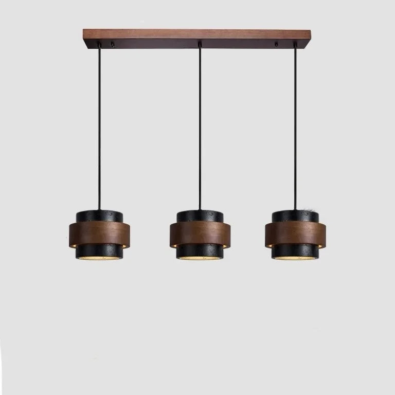 Travertijn Hanglamp Japandi Design | Minimalistische Hanglamp van Natuursteen & Hout - Sansoti