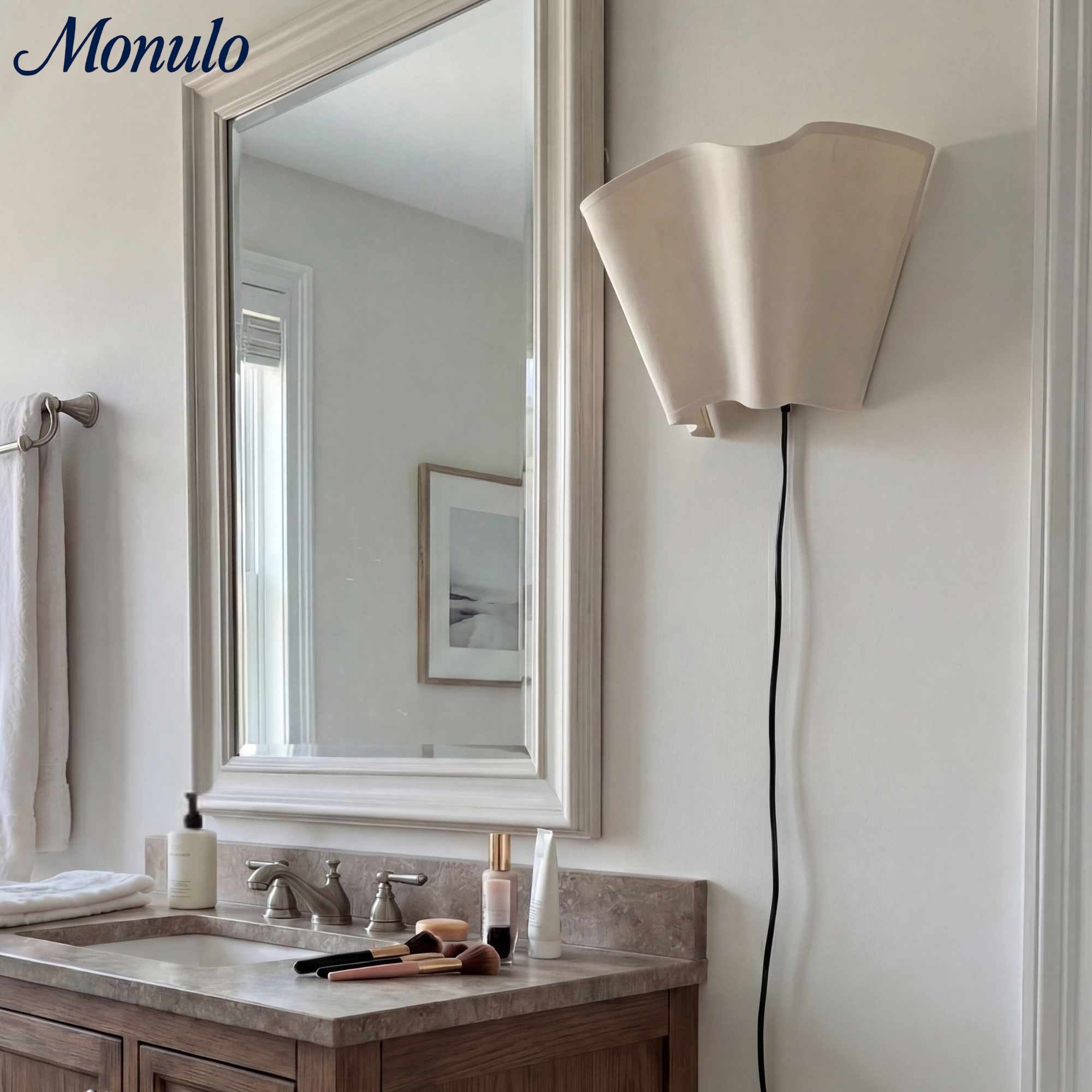 Wandlamp met Scalloped Linnen Kap Retro Design Klassieke Sfeerverlichting voor Woonkamer Slaapkamer Leeshoek | Sansoti