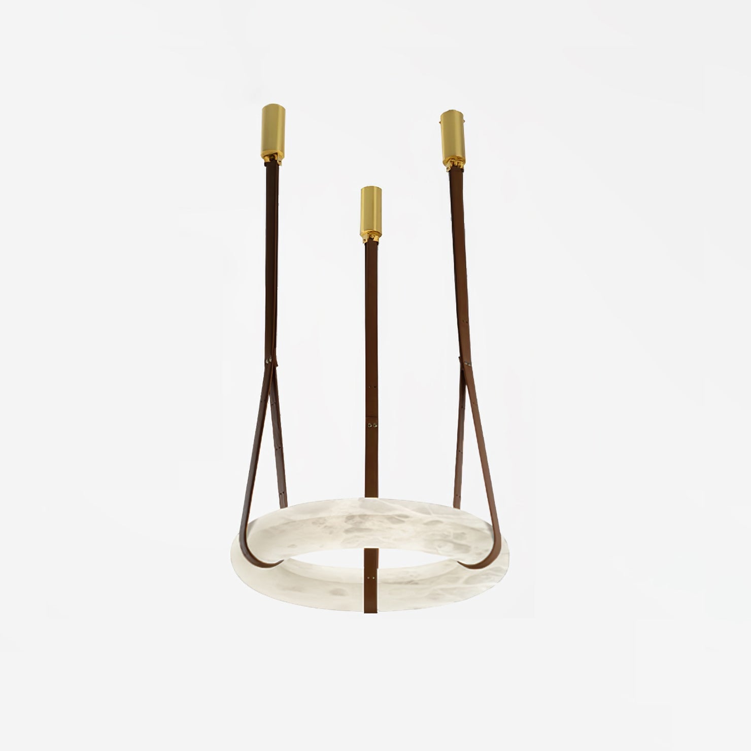 Hängelampe Alabaster Ring LED Dunkelbraun Braun Gold Wohnzimmer Esszimmer 3000K 4000K 6000K Ø30 Ø120cm Naturstein Pendelleuchte | Restfield