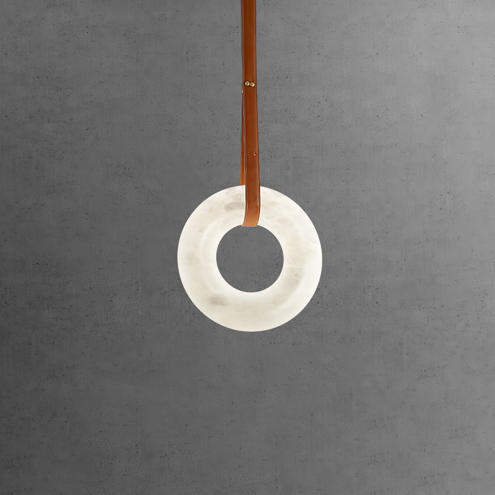Hängelampe Alabaster Ring LED Dunkelbraun Braun Gold Wohnzimmer Esszimmer 3000K 4000K 6000K Ø30 Ø120cm Naturstein Pendelleuchte | Restfield