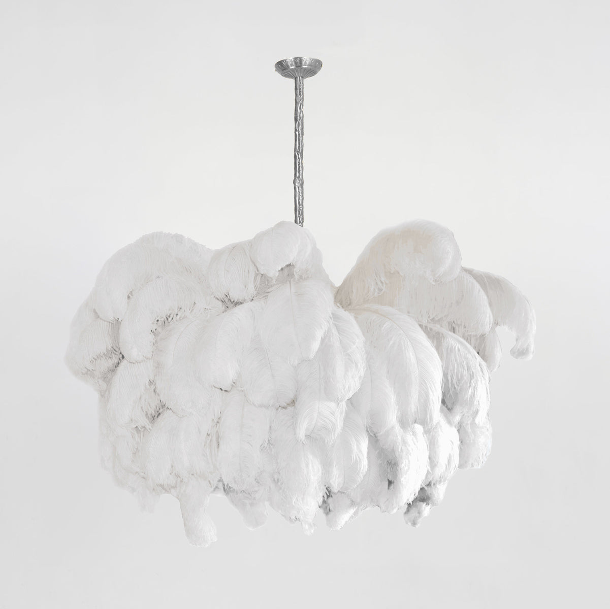 Veren Kroonluchter 56 Handgekleurde Pluimen Messing Fitting Goud Zilver Hollywood Glamour Statement Verlichting | Sansoti