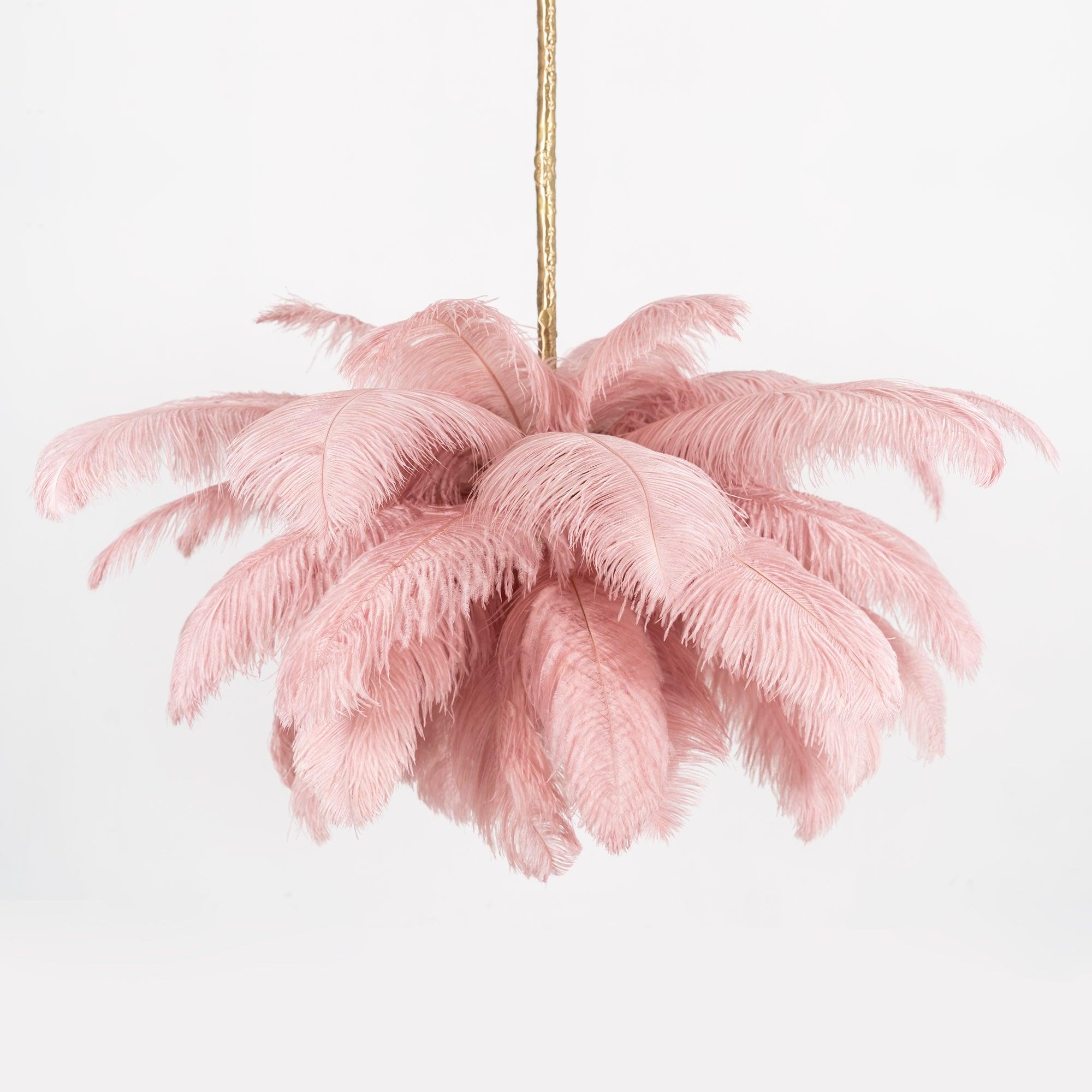 Veren Kroonluchter 56 Handgekleurde Pluimen Messing Fitting Goud Zilver Hollywood Glamour Statement Verlichting | Sansoti