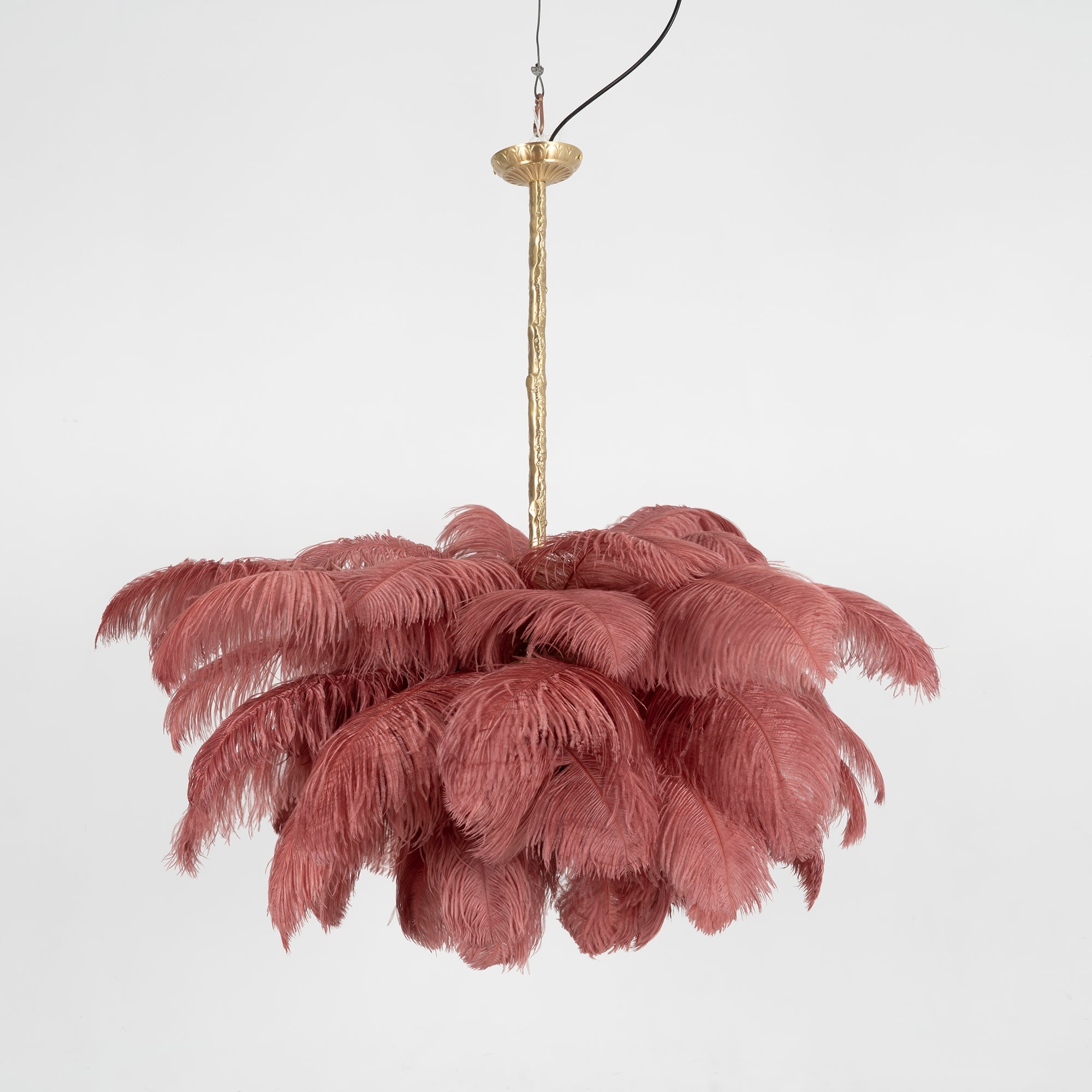 Veren Kroonluchter 56 Handgekleurde Pluimen Messing Fitting Goud Zilver Hollywood Glamour Statement Verlichting | Sansoti