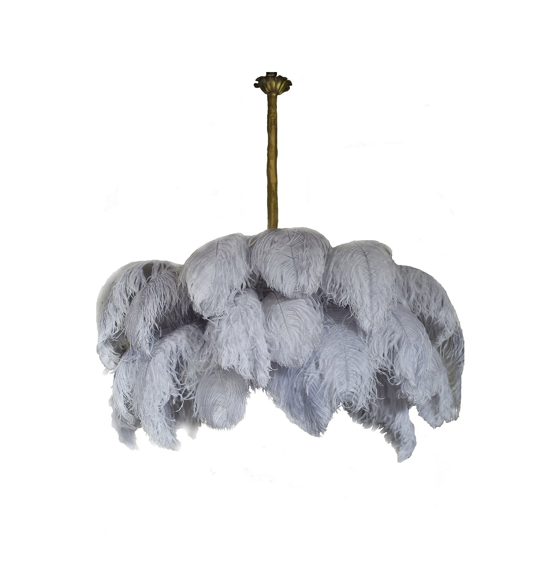 Veren Kroonluchter 56 Handgekleurde Pluimen Messing Fitting Goud Zilver Hollywood Glamour Statement Verlichting | Sansoti