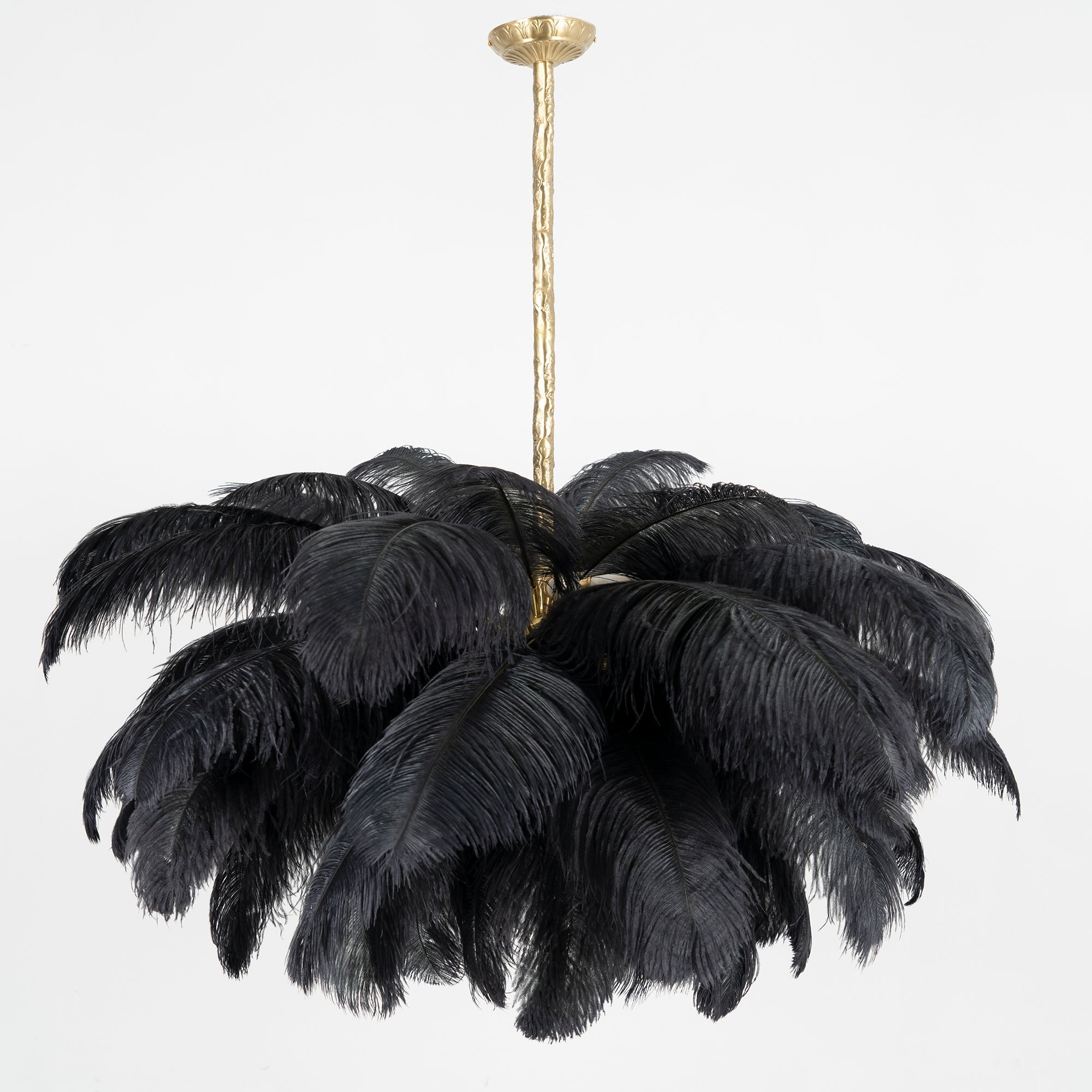 Veren Kroonluchter 56 Handgekleurde Pluimen Messing Fitting Goud Zilver Hollywood Glamour Statement Verlichting | Sansoti