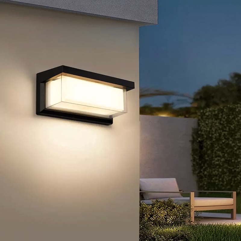 Außenleuchte mit Bewegungssensor, Wandmontage, 18 W LED, schwarz, wasserdicht, Beleuchtung für Garten, Veranda, Einfahrt und Fassade, Garage | Sansoti