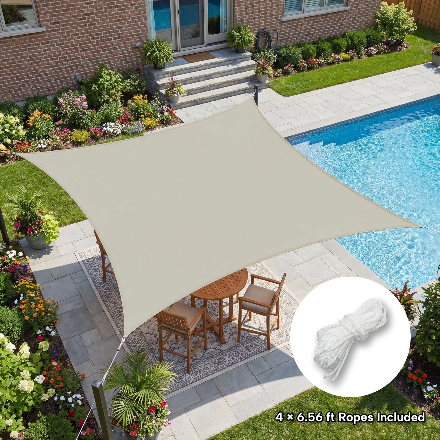 Waterproof Shade Sail – UV-Resistant Canvas for Terrace, Balcony & Garden | Sansoti