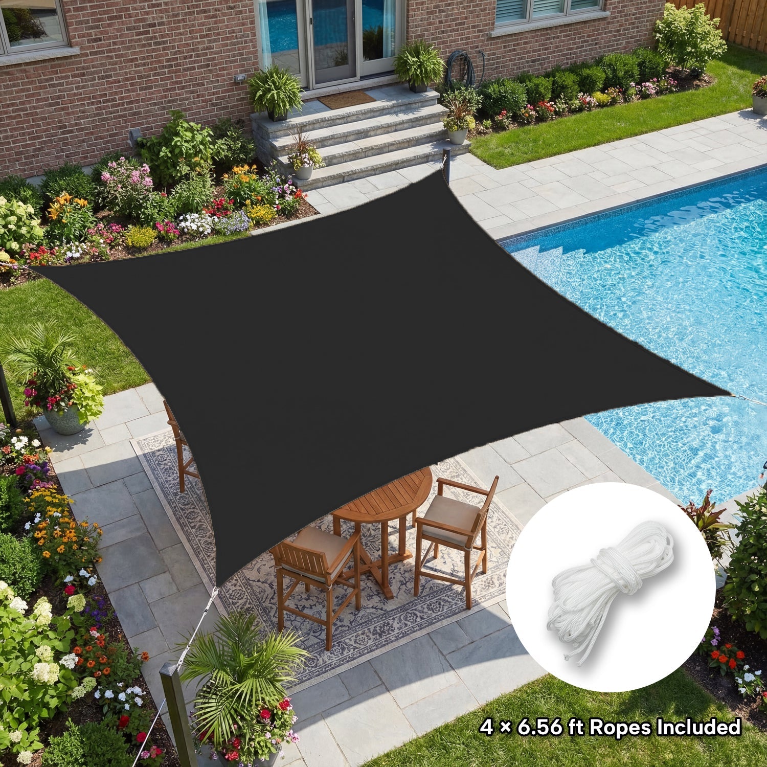Rectangular Waterproof Shade Sail for Patio Garden and Pool | Sansoti