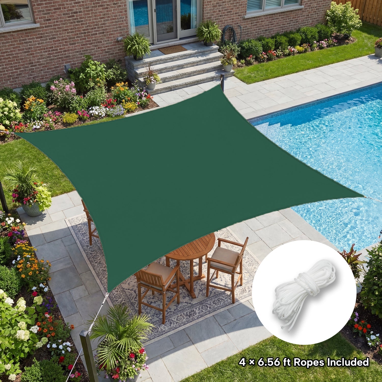 Rectangular Waterproof Shade Sail for Patio Garden and Pool | Sansoti