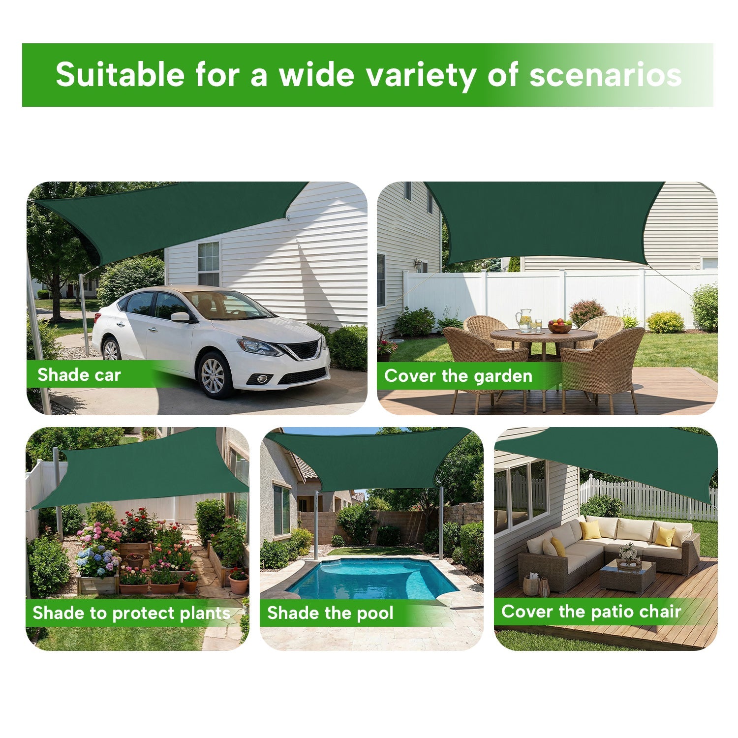 Rectangular Waterproof Shade Sail for Patio Garden and Pool | Sansoti