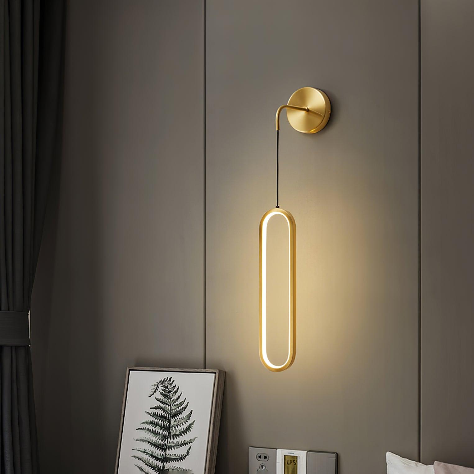 Hängende Wandleuchte LED Messing Acryl 68cm Dimmbar Wohnzimmer Schlafzimmer Flur Modern