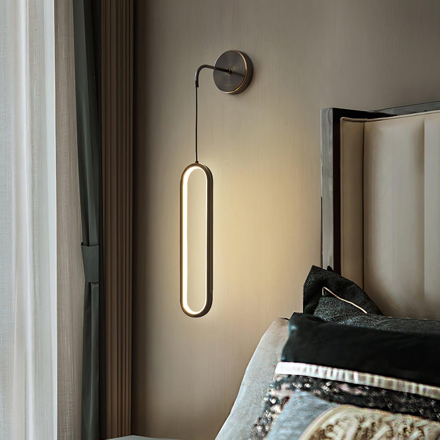 Hängende Wandleuchte LED Messing Acryl 68cm Dimmbar Wohnzimmer Schlafzimmer Flur Modern