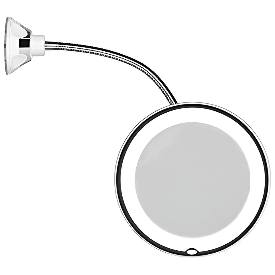 Vergrotende Make-up Spiegel 10x met LED Verlichting Zuignap Draaibaar Verstelbaar voor Badkamer Schminkspiegel | Sansoti