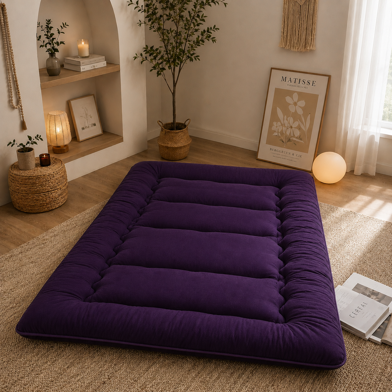 Opvouwbaar Futonmatras 10cm Dik Japanse Slaapmat Volwassenen Kinderen Tatami Yogamat Reisbed Gastenkamer | Sansoti