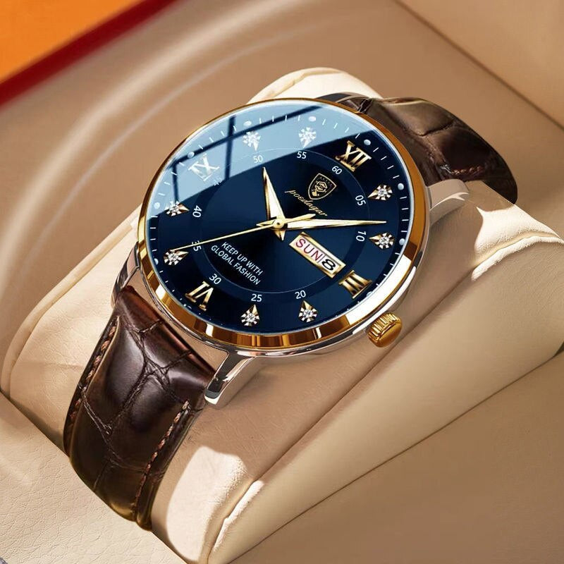 Montre pour homme avec cadran lumineux, acier, étanche à 30 m, mouvement à quartz, bracelet confortable, allure élégante | Sansoti