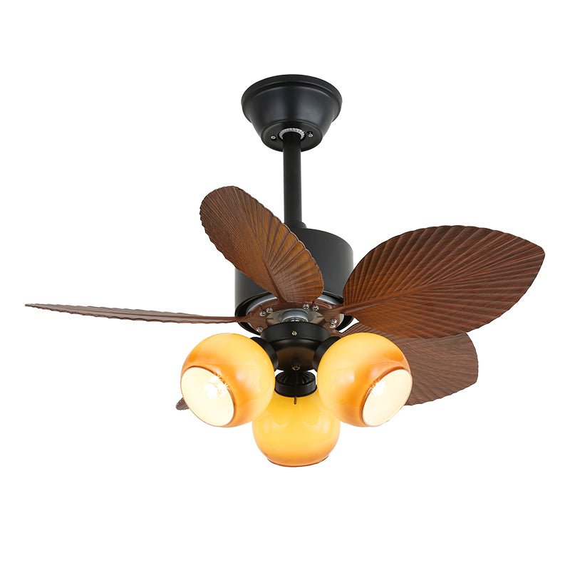 Ceiling Fan with Lighting — Tropical Wooden Design — Ø75cm — 6-Speed Control | Sansoti
