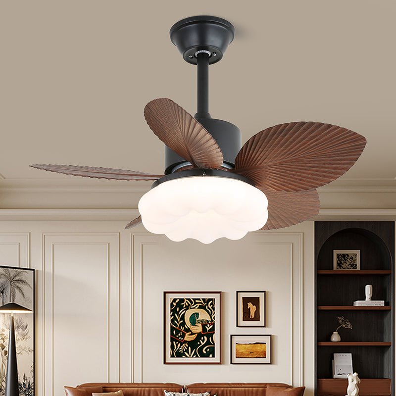 Ceiling Fan with Lighting — Tropical Wooden Design — Ø75cm — 6-Speed Control | Sansoti