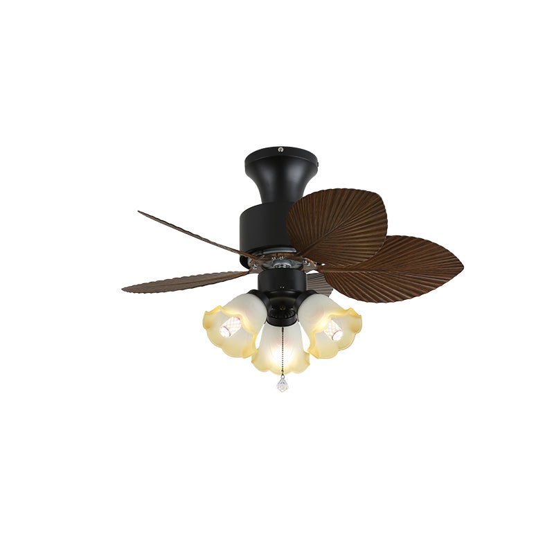 Tropische Plafondventilator met Glazen Verlichting – Ø 81cm – 6 Snelheden & Afstandsbediening | Sansoti