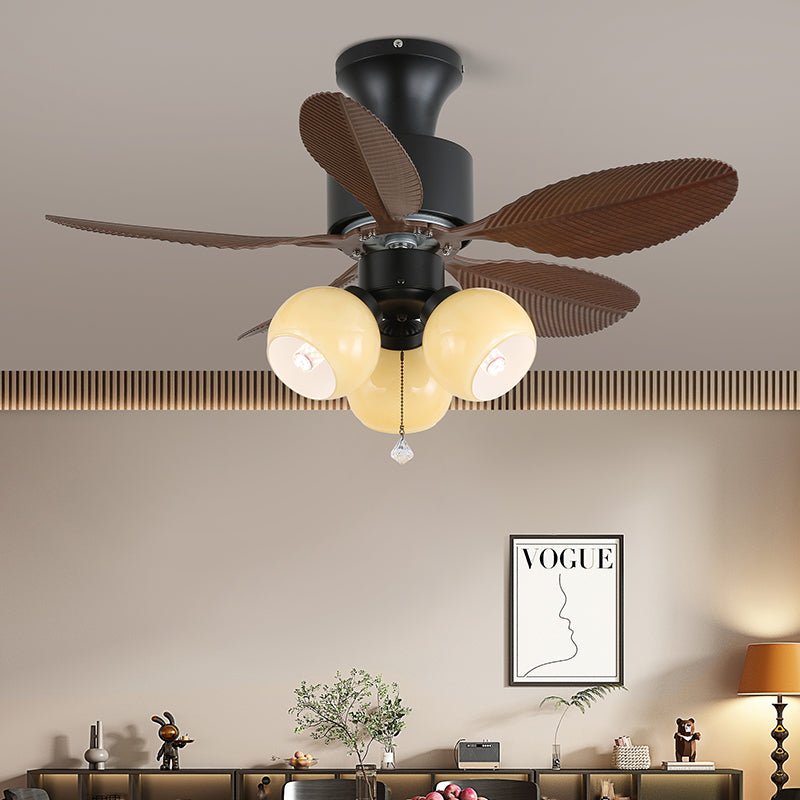 Tropische Plafondventilator met Glazen Verlichting – Ø 81cm – 6 Snelheden & Afstandsbediening | Sansoti